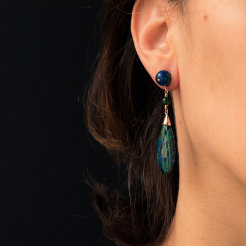 Boucles d'oreilles Boucles d'oreilles azurmalachites et malachites 58 Facettes 20-134
