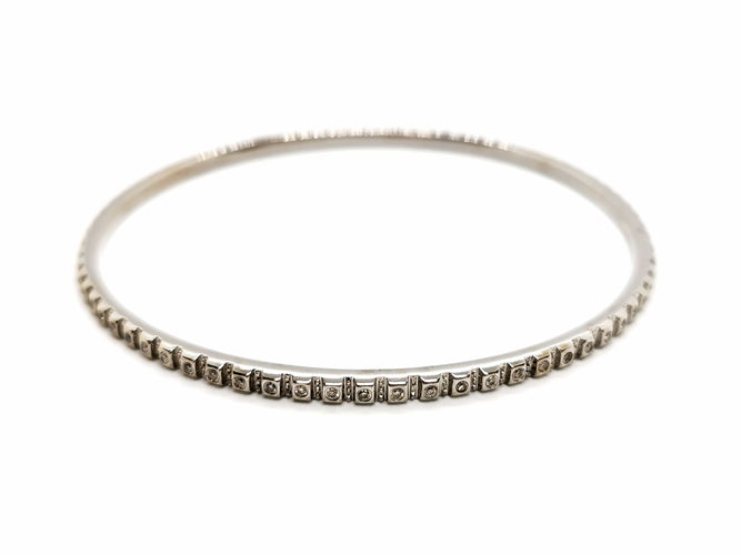 Bracelet Bracelet Jonc Or blanc Diamant 58 Facettes 1186438CN