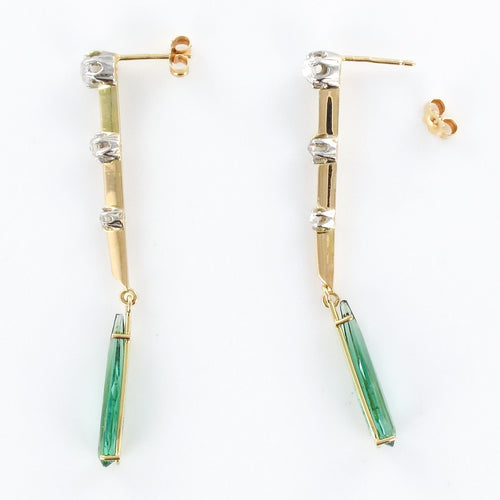 Boucles d'oreilles Pendants d'oreilles anciens diamants et tourmalines 58 Facettes AR0007461