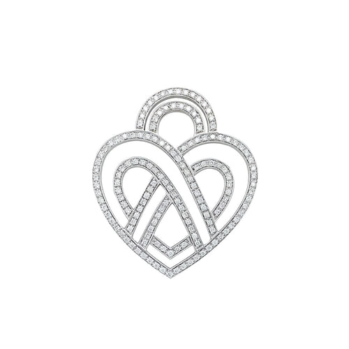 Pendentif Pendentif Poiray, "Coeur Fil", or blanc, diamants. 58 Facettes 30212