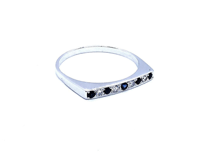 Bague 58 Bague Or blanc Saphir 58 Facettes 930703CN