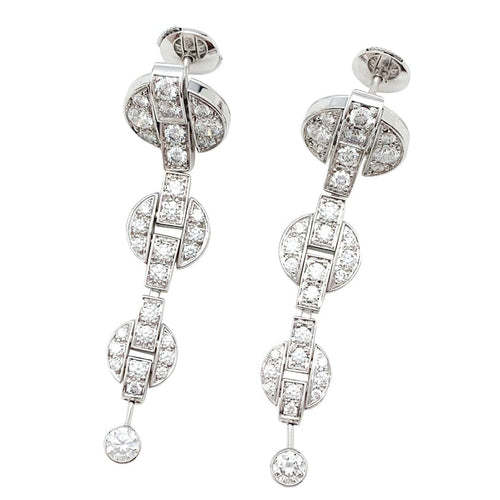 Boucles d'oreilles Boucles d'oreilles pendantes Cartier modèle "Himalia" en or blanc, diamants. 58 Facettes 29720