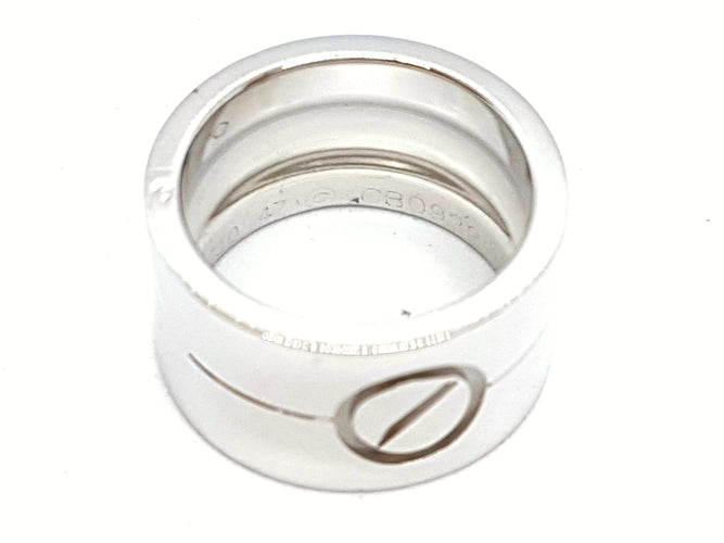 Bague 47 Cartier Bague Love Or blanc 58 Facettes 00071CN