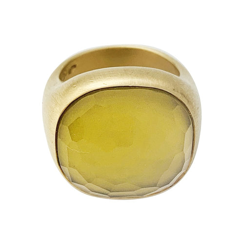 Bague 50 Bague Pomellato "Cipria" en or jaune et quartz lemon. 58 Facettes 30094
