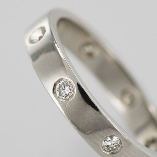 Bague 55 Alliance bandeau diamants 58 Facettes 18-387B