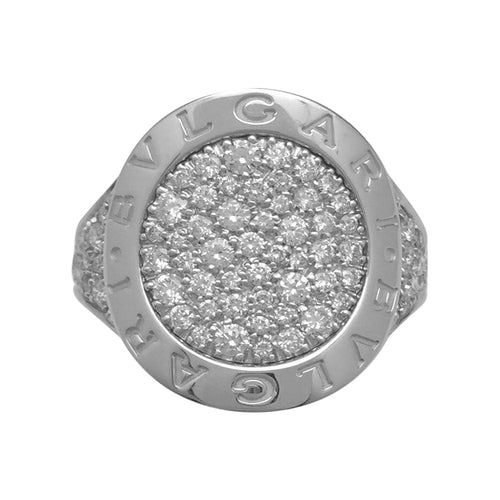 Bague 53 Bague en or blanc Bulgari modèle "Bulgari Bulgari", diamants. 58 Facettes 27759