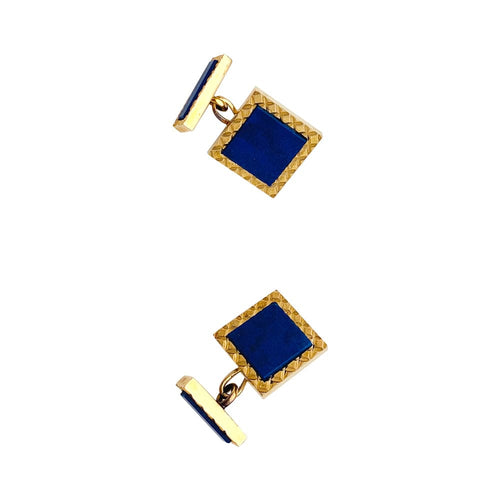 Boutons de manchette Boutons de manchette Cartier en or jaune et lapis lazuli. 58 Facettes 29775