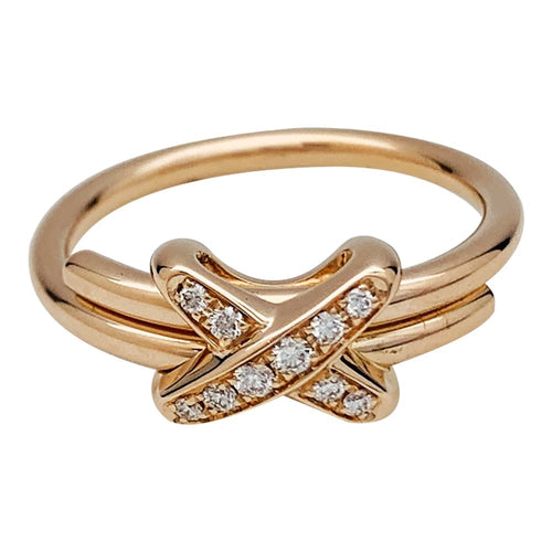 Bague 55 Bague Chaumet "Jeux de Liens" or rose et diamants. 58 Facettes 30679