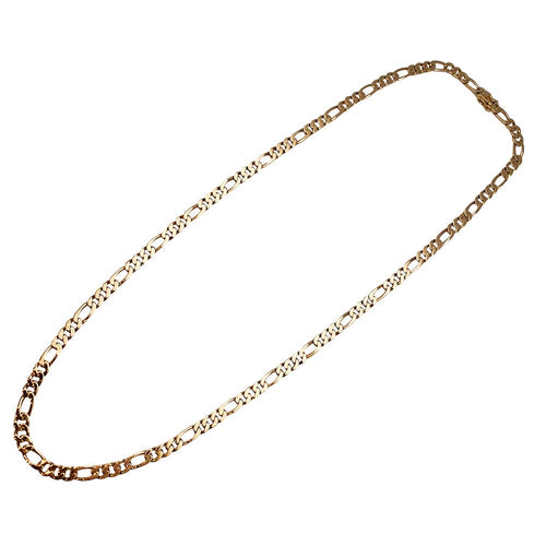 Collier Chaîne mixte maille gourmette alternée, or rose. 58 Facettes 30306