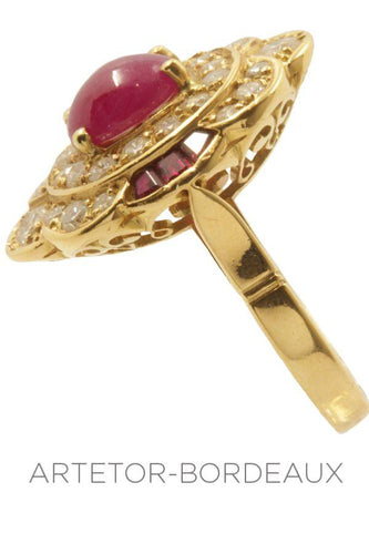 Bague 54 Bague rubis diamants 58 Facettes 3291