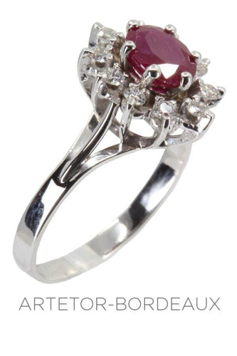 Bague 57 Bague marguerite rubis 58 Facettes 33961