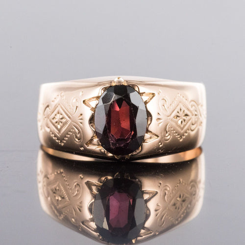 Bague 61 Bague jonc grenat or rose 58 Facettes 20-195-57