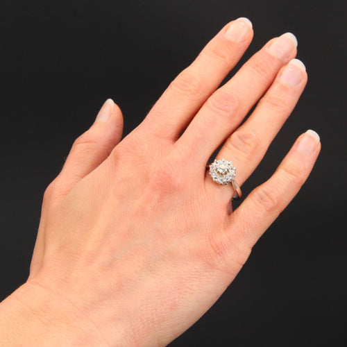 Bague 56 Bague marguerite diamants or blanc 58 Facettes 20-408-52