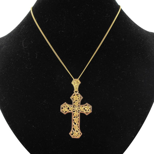 Pendentif Croix en or et feuilles de lierre 58 Facettes AP28
