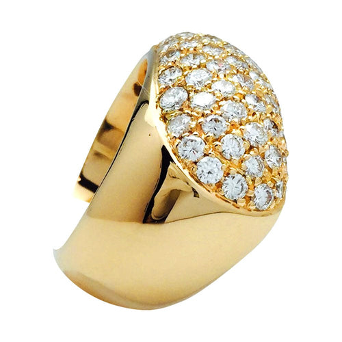 Bague 55 Bague Chaumet, modèle "Hommage à Venise", en or jaune et diamants. 58 Facettes 27829-1