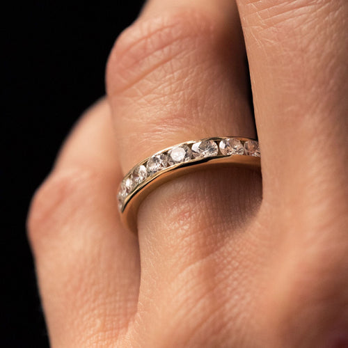 Bague 52 Demi alliance or jaune diamants 58 Facettes 20-257-48