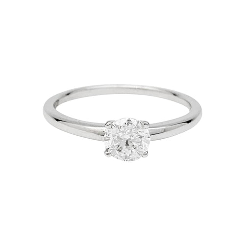 Bague 51 Solitaire or blanc, diamant 0.50 ct. 58 Facettes 30189