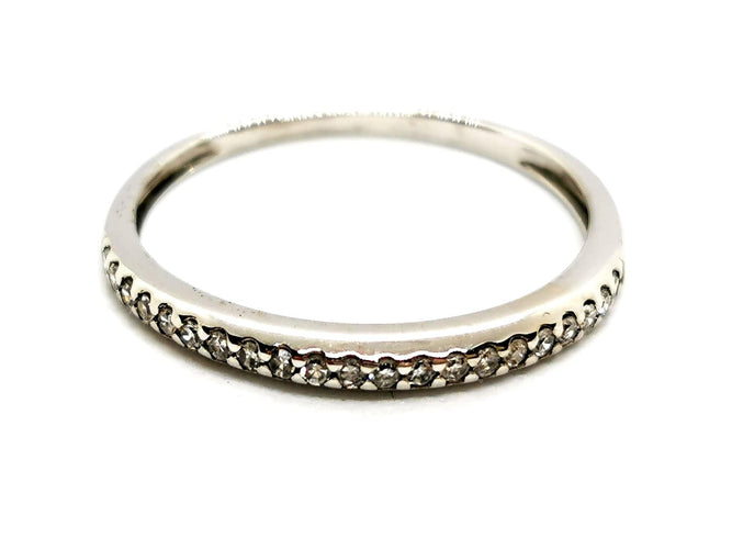 Bague 56 Bague Demie alliance Or blanc Diamant 58 Facettes 1169869CN