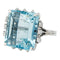 Bague 53 Bague Aigue Marine, or blanc et diamants. 58 Facettes 30601