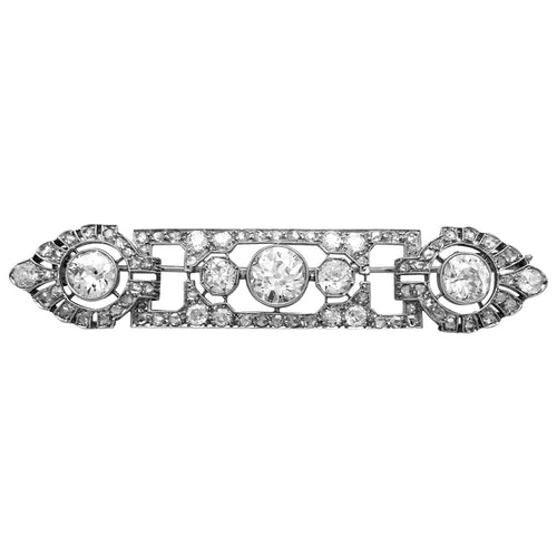 Broche Broche Mauboussin Art Déco en platine et diamants. 58 Facettes 26825