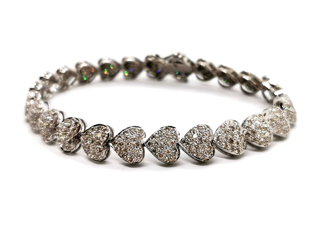 Bracelet Bracelet Coeur Or blanc Diamant 58 Facettes 1142795CD