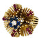 Bague 49 Bague vintage or jaune, saphirs, rubis et diamants. 58 Facettes 30503
