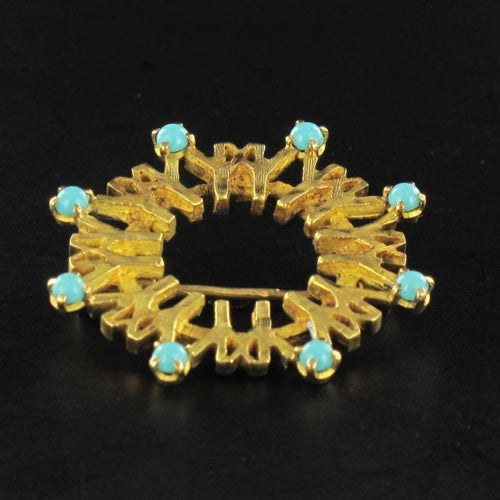 Broche Broche en or et turquoises 58 Facettes 13-266-8089013