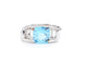 Bague 54 Bague Or blanc Topaze 58 Facettes 00710CN