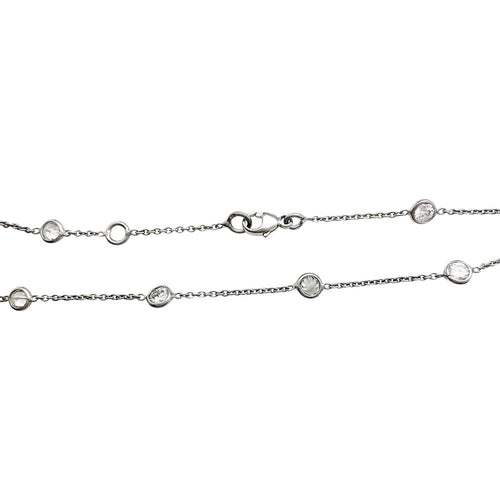 Collier Collier gouttière en or blanc, diamants. 58 Facettes 30418
