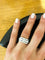 Bague Bague rectangulaire Or gris et diamants 58 Facettes