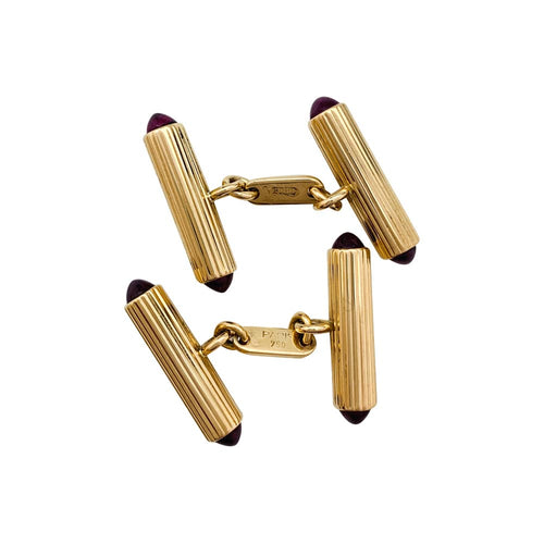 Boutons de manchette Boutons de manchette Fred en or jaune, rubis. 58 Facettes 29751
