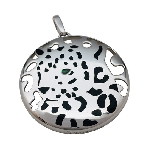 Pendentif Pendentif Cartier "Panthère" en or blanc, émail et tsavorite. 58 Facettes 29263