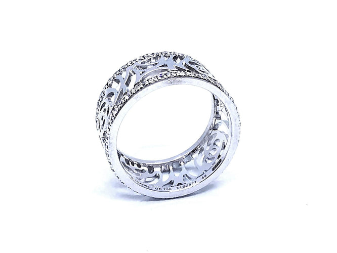 Bague 49 Chanel Bague Camélia Or blanc Diamant 58 Facettes 949238CN