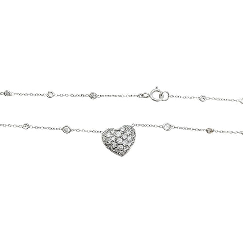 Collier Collier "Coeur" en platine et diamants. 58 Facettes 30394