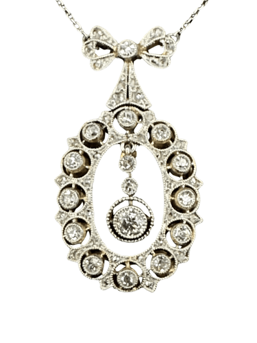 Pendentif Pendentif Négligé Belle-Epoque Or Platine Diamants 58 Facettes