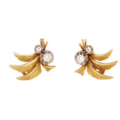 Boucles d'oreilles Boucles d'oreilles en or jaune et diamants 58 Facettes