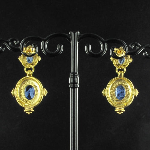 Boucles d'oreilles Boucles d'oreilles esprit étrusque bleue 58 Facettes GO004B-8606584-Bleu
