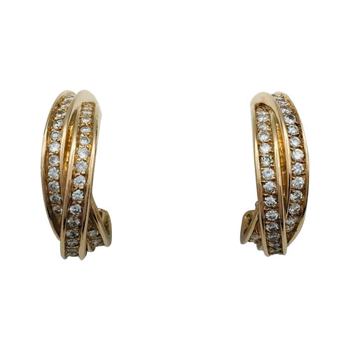 Boucles d'oreilles Boucles d'oreilles Cartier "Trinity" en or jaune et diamants. 58 Facettes 28797