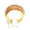 Bague 55 Bague Chaumet modèle "Caviar" en or jaune, saphirs oranges. 58 Facettes 24385-1