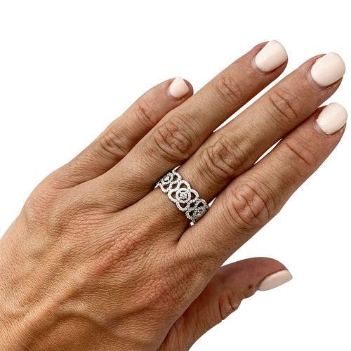 Bague 55 Bague De Beers, "Enchanted Lotus", or blanc, diamants. 58 Facettes 30583