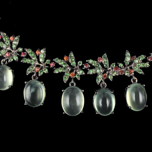 Collier Collier préhnites saphirs oranges et grenats verts 58 Facettes 14-328-8438052
