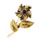 Broche Broche Cartier, "Fleur" en or jaune, diamants, émeraudes, rubis et saphirs. 58 Facettes 30236