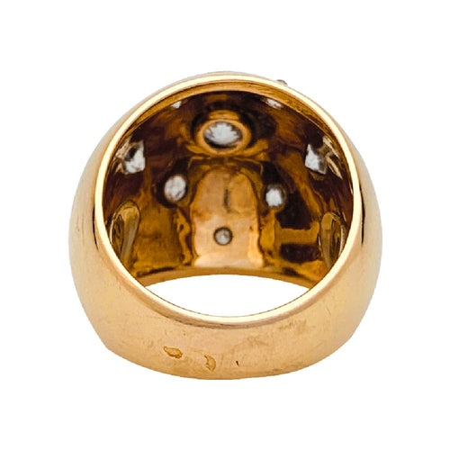 Bague 45 Bague dôme en or jaune et diamants. 58 Facettes 29928