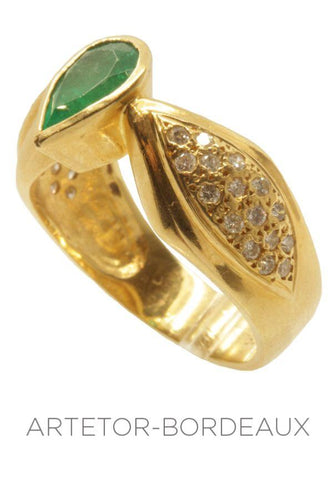 Bague 55 Bague émeraude et diamants 58 Facettes 18621