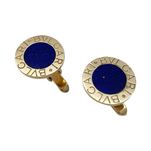 Boutons de manchette Bulgari "Gemelli BVLGARI BVLGARI", or jaune et lapis lazuli 58 Facettes 29985