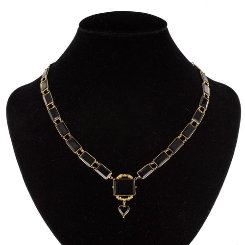 Collier Collier ancien plaques d'onyx et or 58 Facettes 20-140