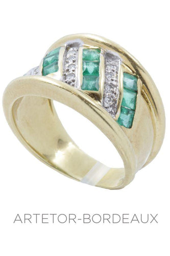 Bague 56 Bague jonc émeraudes 58 Facettes 28831