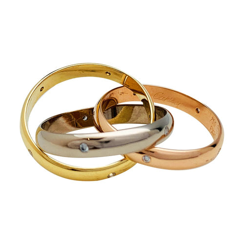 Bague 61 Bague Cartier "Trinity" 3 ors et diamants. 58 Facettes 30449