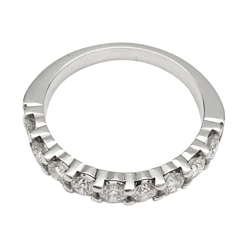 Bague 53 Alliance demi-tour or blanc, diamants. 58 Facettes 30365