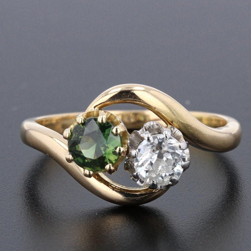 Bague 50 Bague toi et moi saphir vert diamant 58 Facettes 20-403-48